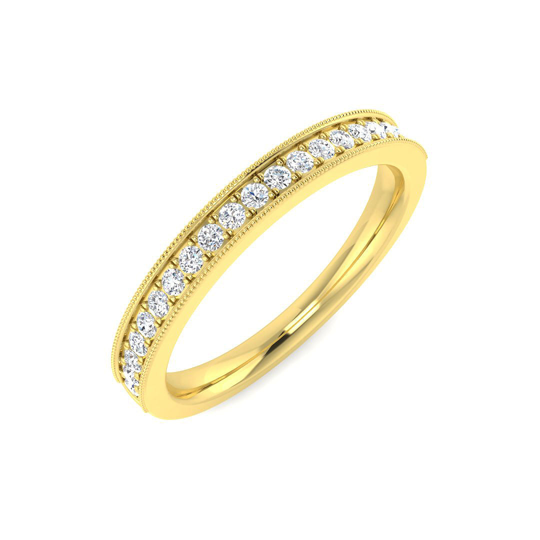 Round Diamond Lab & Natural Half Eternity Ring in 10K/14K gold and platinum with certified lab-grown or natural diamonds