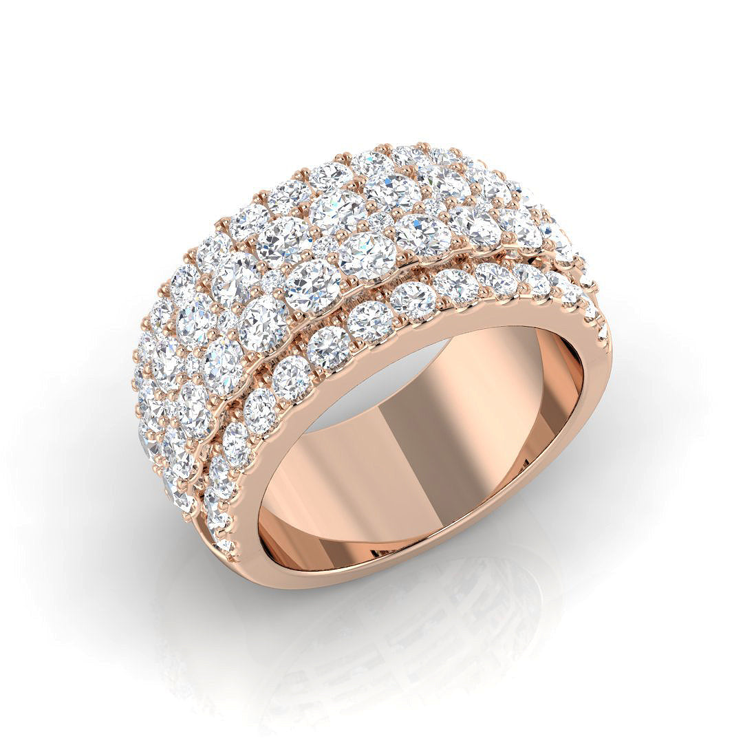 Round Diamond Lab & Natural Half Eternity Ring in 10K/14K gold and platinum with certified lab-grown or natural diamonds