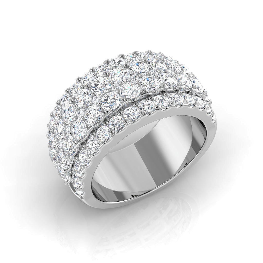 Round Diamond Lab & Natural Half Eternity Ring in 10K/14K gold and platinum with certified lab-grown or natural diamonds