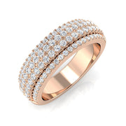 Lab & Natural Round Diamond Half Eternity Ring in 10K/14K gold and platinum with certified lab-grown or natural diamonds