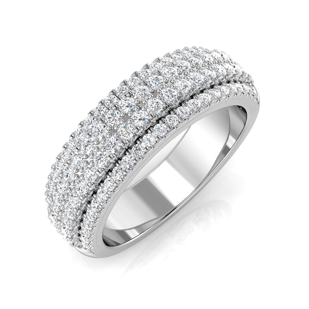 Lab & Natural Round Diamond Half Eternity Ring in 10K/14K gold and platinum with certified lab-grown or natural diamonds