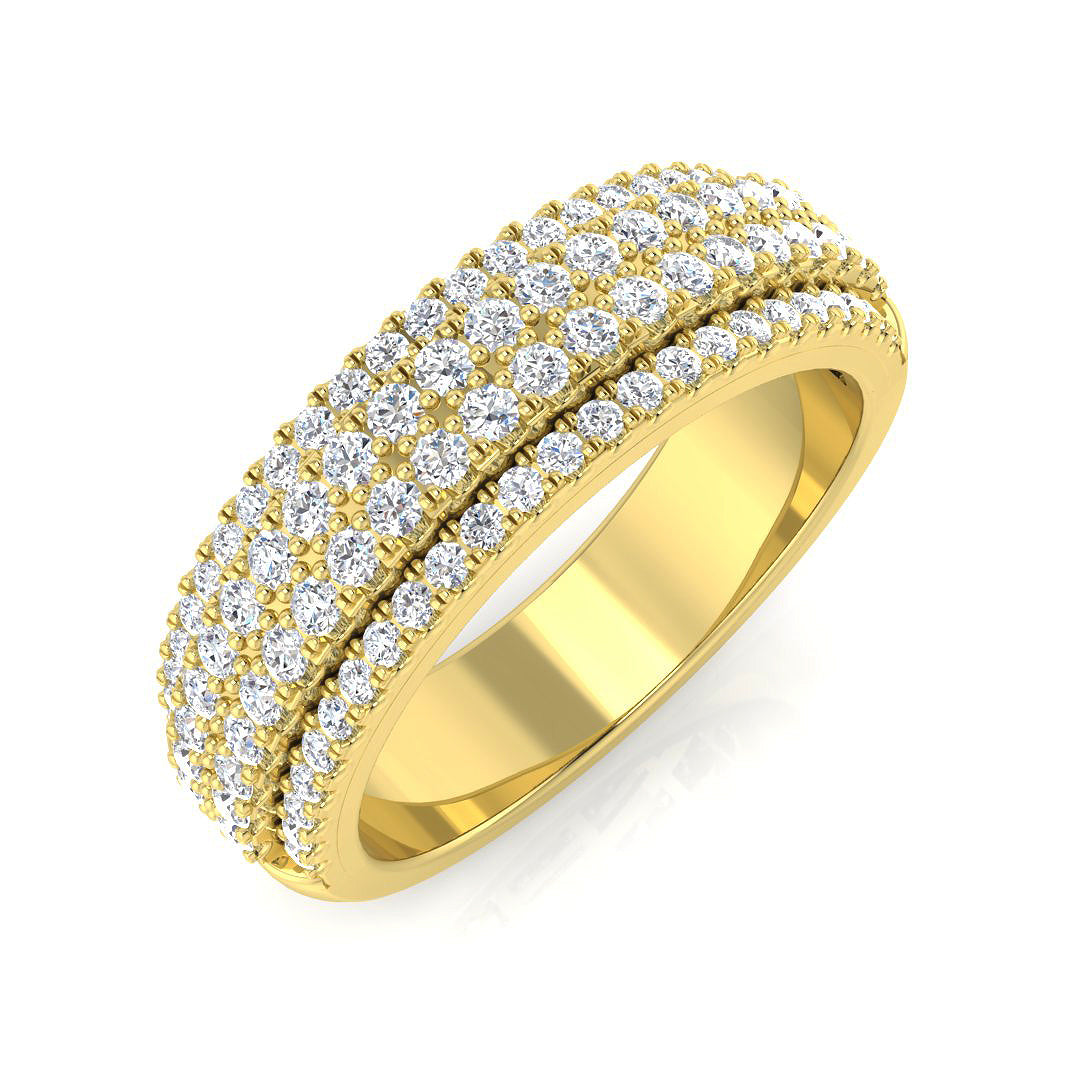 Lab & Natural Round Diamond Half Eternity Ring in 10K/14K gold and platinum with certified lab-grown or natural diamonds