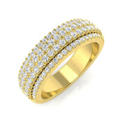 Lab & Natural Round Diamond Half Eternity Ring in 10K/14K gold and platinum with certified lab-grown or natural diamonds