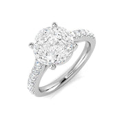 Princess & Marquise Diamond Cluster Engagement Ring in 10K/14K gold and platinum with certified lab-grown or natural diamonds