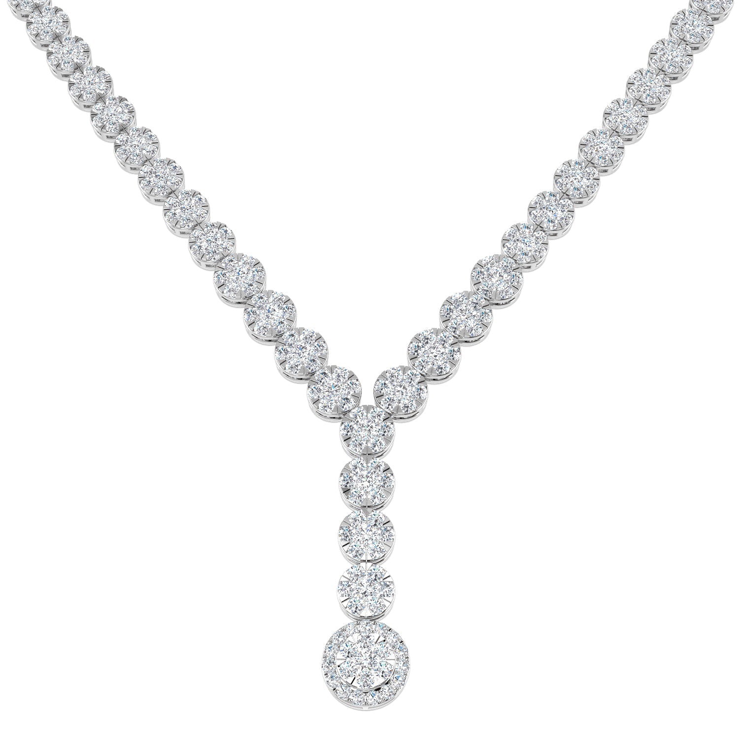 Diamond Tennis Necklace Pendant 9.5ct in 10K/14K gold and platinum with certified lab-grown or natural diamonds