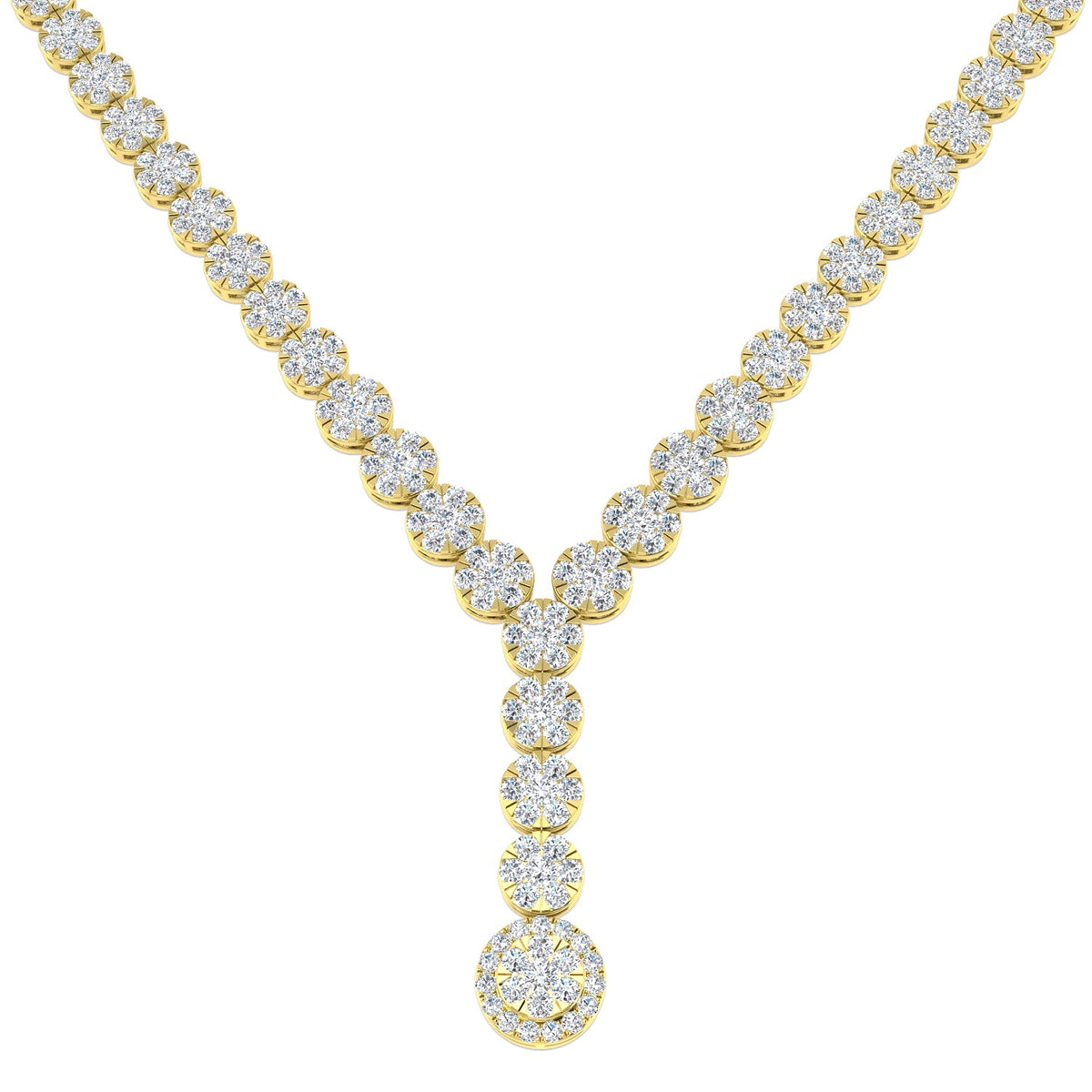 Diamond Tennis Necklace Pendant 9.5ct in 10K/14K gold and platinum with certified lab-grown or natural diamonds
