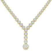 Diamond Tennis Necklace Pendant 9.5ct in 10K/14K gold and platinum with certified lab-grown or natural diamonds