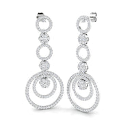 Concentric Circle Diamond Drop Earrings in in 10K/14K gold and platinum with certified lab-grown or natural diamonds