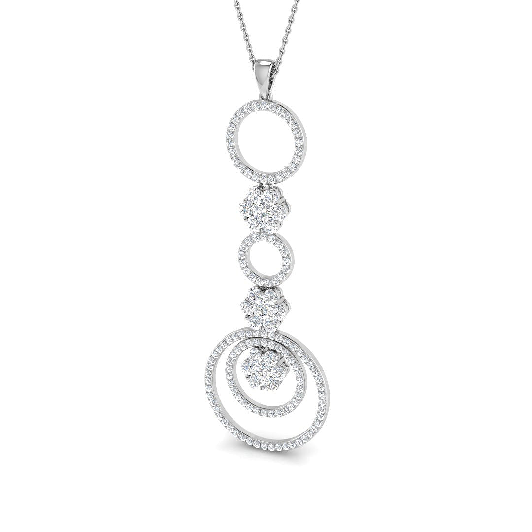 Spiral Diamond Pendant Necklace with Multi-Layer Design Without Chain in 10K/14K gold and platinum with certified lab-grown or natural diamonds