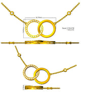 Double Circle Diamond Pendant Necklace in 10K/14K gold and platinum with certified lab-grown or natural diamonds