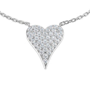 Diamond Heart Necklace in 10K/14K gold and platinum with certified lab-grown or natural diamonds