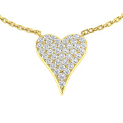Diamond Heart Necklace in 10K/14K gold and platinum with certified lab-grown or natural diamonds
