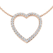 Heart-Shaped Diamond Pendant in 10K/14K gold and platinum with certified lab-grown or natural diamonds