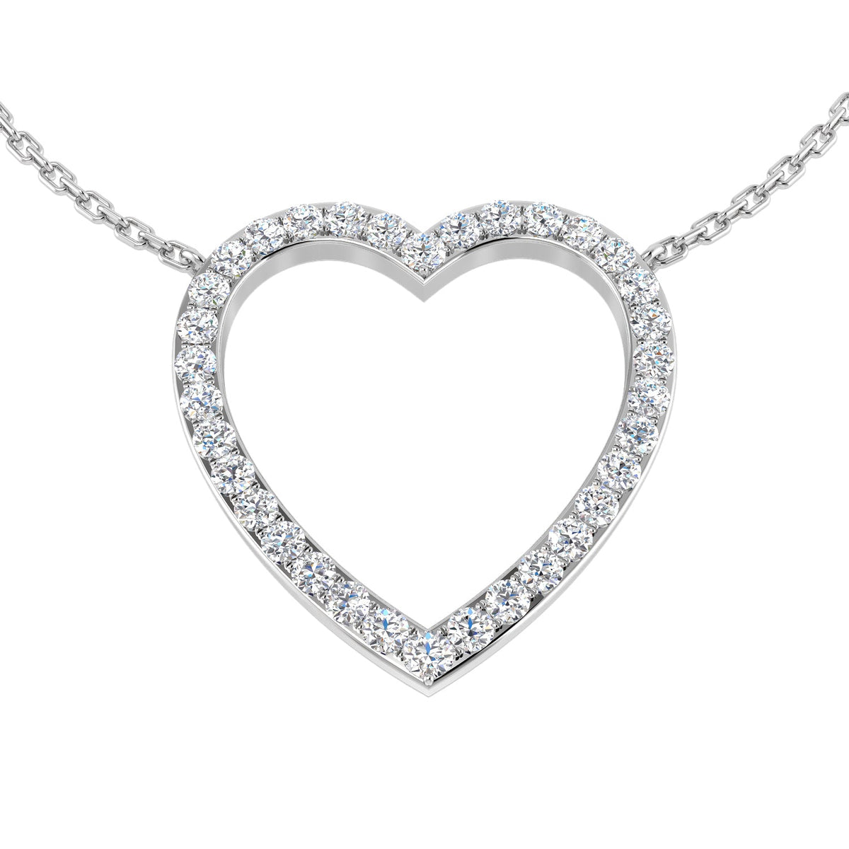 Heart-Shaped Diamond Pendant in 10K/14K gold and platinum with certified lab-grown or natural diamonds