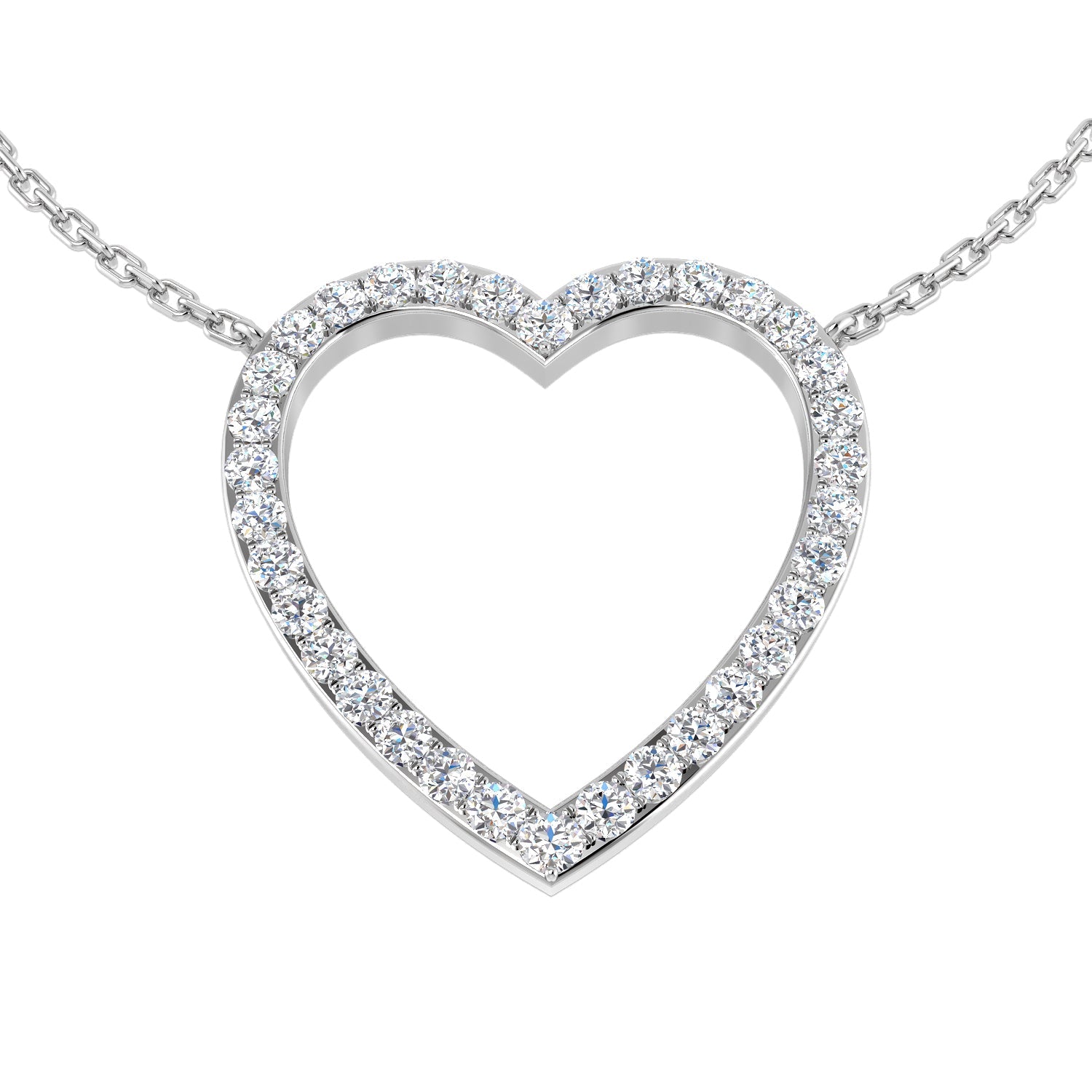 Heart-Shaped Diamond Pendant in 10K/14K gold and platinum with certified lab-grown or natural diamonds