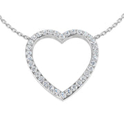Heart-Shaped Diamond Pendant in 10K/14K gold and platinum with certified lab-grown or natural diamonds