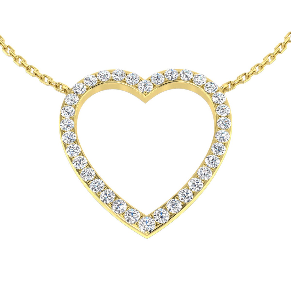 Heart-Shaped Diamond Pendant in 10K/14K gold and platinum with certified lab-grown or natural diamonds