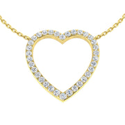 Heart-Shaped Diamond Pendant in 10K/14K gold and platinum with certified lab-grown or natural diamonds