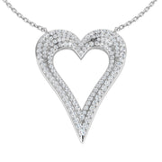 Diamond Heart Pendant Necklace in 10K/14K gold and platinum with certified lab-grown or natural diamonds