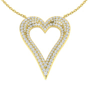 Diamond Heart Pendant Necklace in 10K/14K gold and platinum with certified lab-grown or natural diamonds