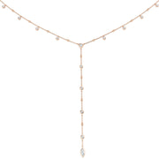Diamond Lariat Y Necklace with Marquise Diamond Drop in in 10K/14K gold and platinum with certified lab-grown or natural diamonds