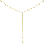 Diamond Lariat Y Necklace with Marquise Diamond Drop in in 10K/14K gold and platinum with certified lab-grown or natural diamonds