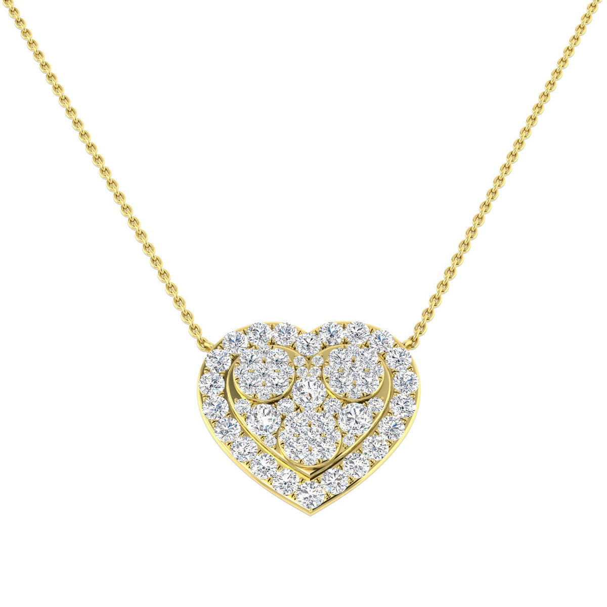 Heart Pendant Necklace with Diamond Accents in 10K/14K gold and platinum with certified lab-grown or natural diamonds