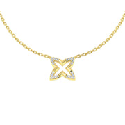 Diamond Flower Necklace in Gold & in 10K/14K gold and platinum with certified lab-grown or natural diamonds