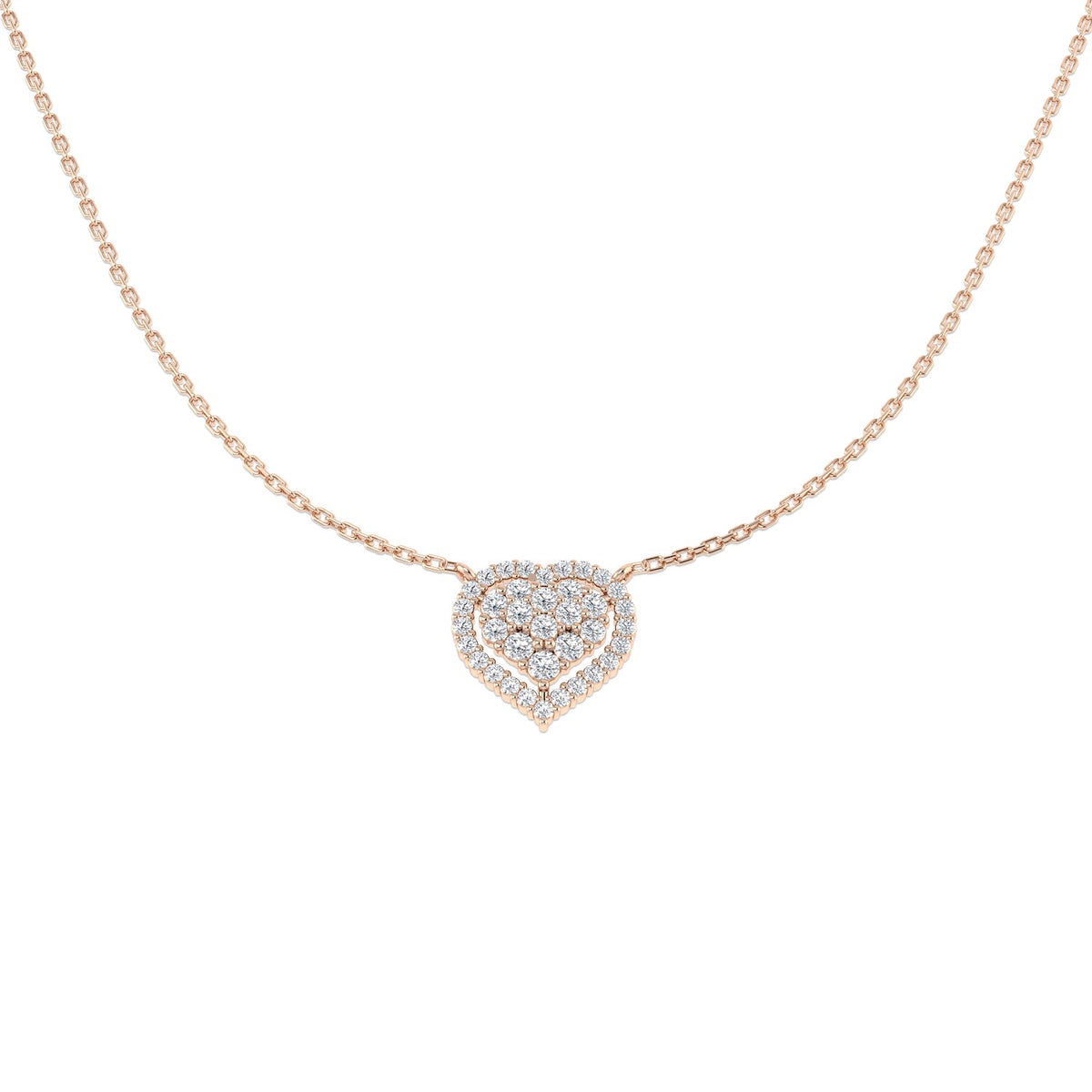 Diamond Heart Pendant in 10K/14K gold and platinum with certified lab-grown or natural diamonds