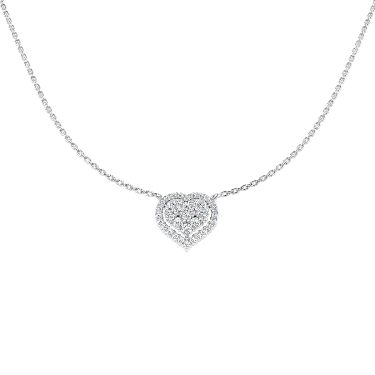 Diamond Heart Pendant in 10K/14K gold and platinum with certified lab-grown or natural diamonds