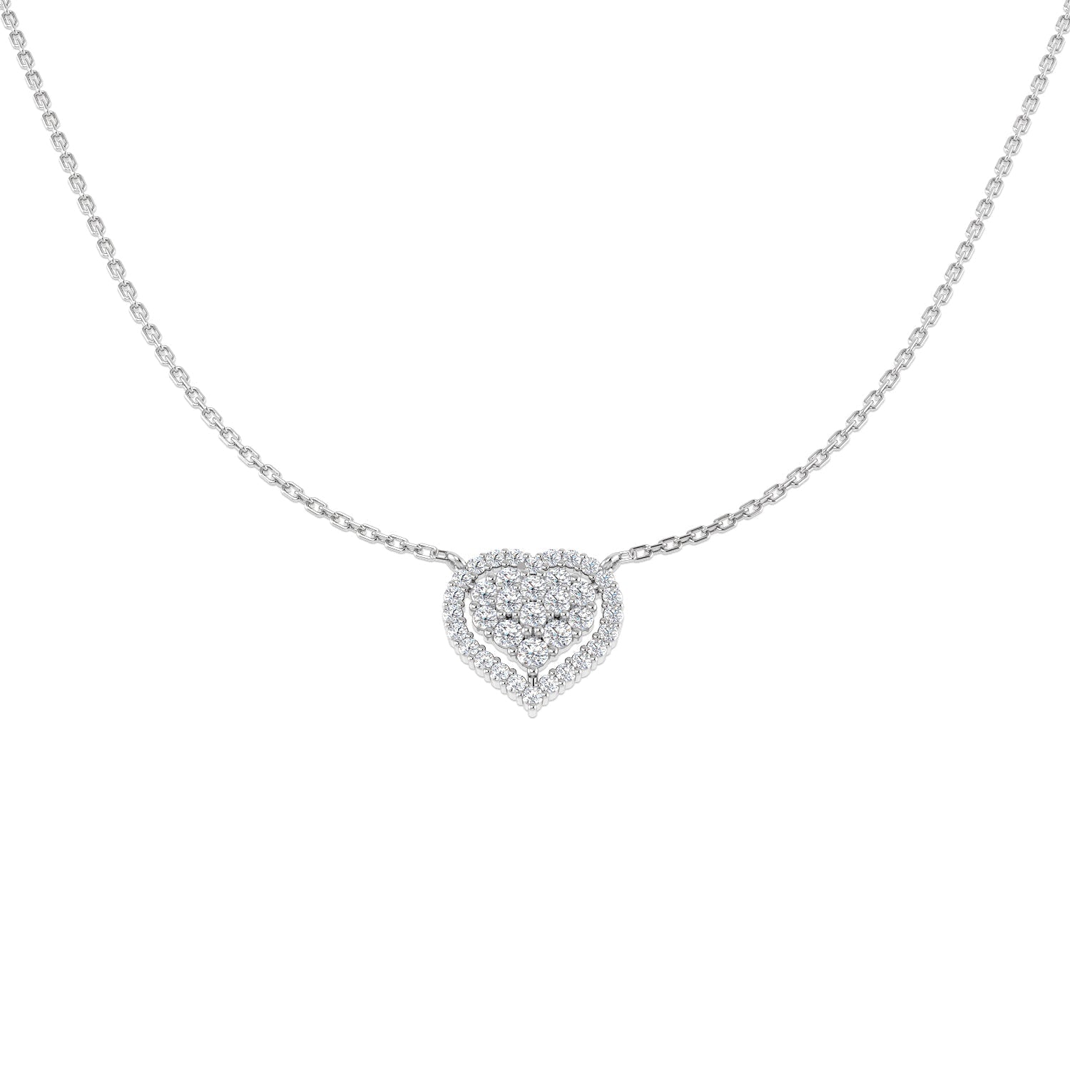 Diamond Heart Pendant in 10K/14K gold and platinum with certified lab-grown or natural diamonds
