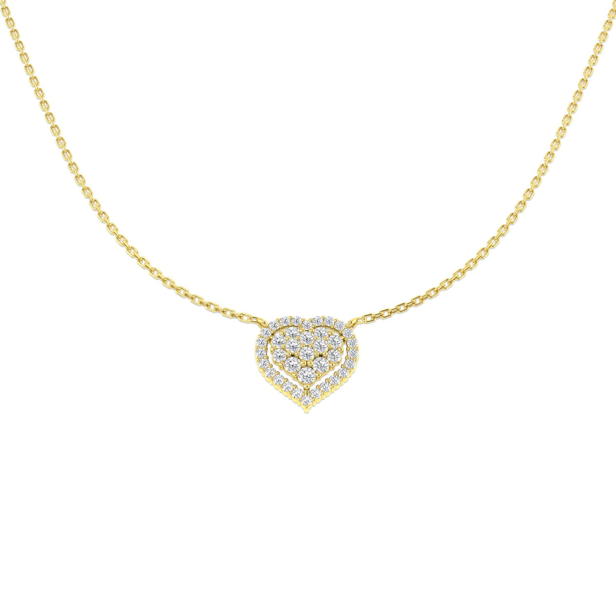 Diamond Heart Pendant in 10K/14K gold and platinum with certified lab-grown or natural diamonds