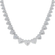 Heart Diamond Tennis Necklace in 10K/14K gold and platinum with certified lab-grown or natural diamonds