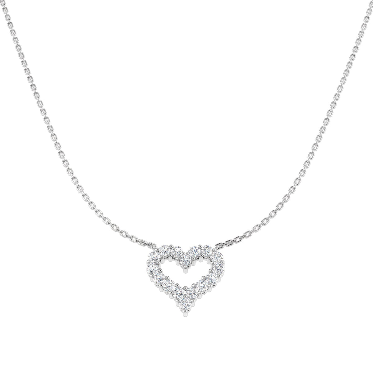 Heart Shaped Diamond Pendant Necklace in 10K/14K gold and platinum with certified lab-grown or natural diamonds