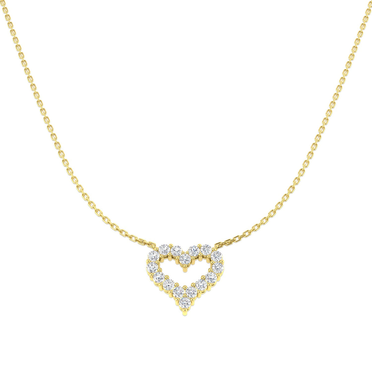Heart Shaped Diamond Pendant Necklace in 10K/14K gold and platinum with certified lab-grown or natural diamonds