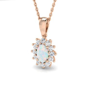Opal Diamond Pendant UK in 10K/14K gold and platinum with certified lab-grown or natural diamonds