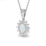 Opal Diamond Pendant UK in 10K/14K gold and platinum with certified lab-grown or natural diamonds