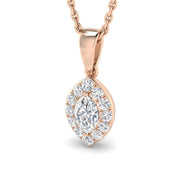 Halo Round Diamond Pendant 0.33ct to 0.75ct Gold(Without Chain ) in 10K/14K gold and platinum with certified lab-grown or natural diamonds