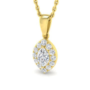 Halo Round Diamond Pendant 0.33ct to 0.75ct Gold(Without Chain ) in 10K/14K gold and platinum with certified lab-grown or natural diamonds