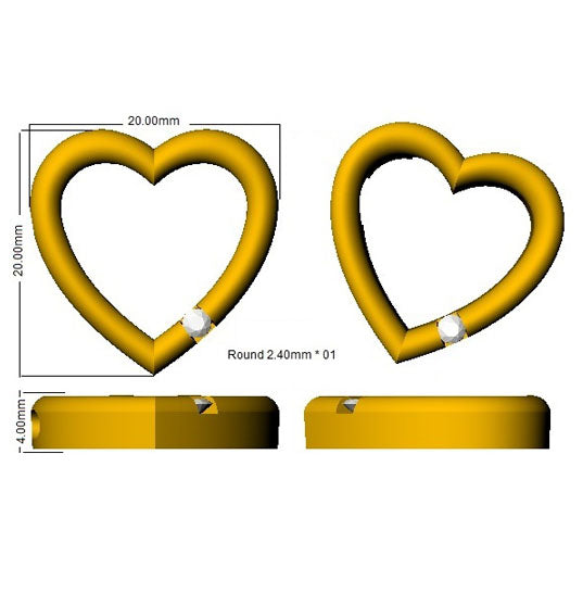 Heart-Shaped Diamond Necklace in 10K/14K gold and platinum with certified lab-grown or natural diamonds