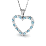 Blue Diamond Heart Pendant UK in 10K/14K gold and platinum with certified lab-grown or natural diamonds