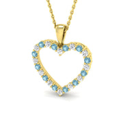 Blue Diamond Heart Pendant UK in 10K/14K gold and platinum with certified lab-grown or natural diamonds