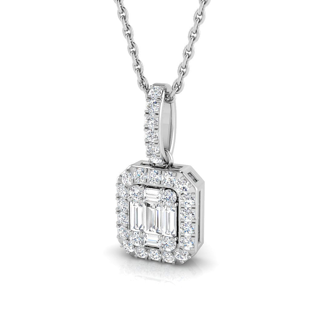 Erinus Baguette Brilliant Pendant 0.33ct to 0.75ct Gold (Without Chain ) in 10K/14K gold and platinum with certified lab-grown or natural diamonds