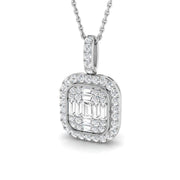 Baguette Diamond Pendant Necklace in 0.75 Carat in 10K/14K gold and platinum with certified lab-grown or natural diamonds