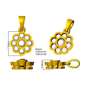 Flower-Shaped Diamond Pendant in 10K/14K gold and platinum with certified lab-grown or natural diamonds