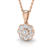 Flower-Shaped Diamond Pendant in 10K/14K gold and platinum with certified lab-grown or natural diamonds