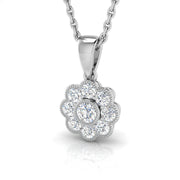 Flower-Shaped Diamond Pendant in 10K/14K gold and platinum with certified lab-grown or natural diamonds