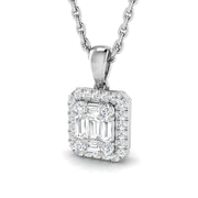 Baguette Brilliant Pendant 0.2ct to 0.75ct Gold (Without Chain ) in 10K/14K gold and platinum with certified lab-grown or natural diamonds