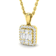 Baguette Brilliant Pendant 0.2ct to 0.75ct Gold (Without Chain ) in 10K/14K gold and platinum with certified lab-grown or natural diamonds