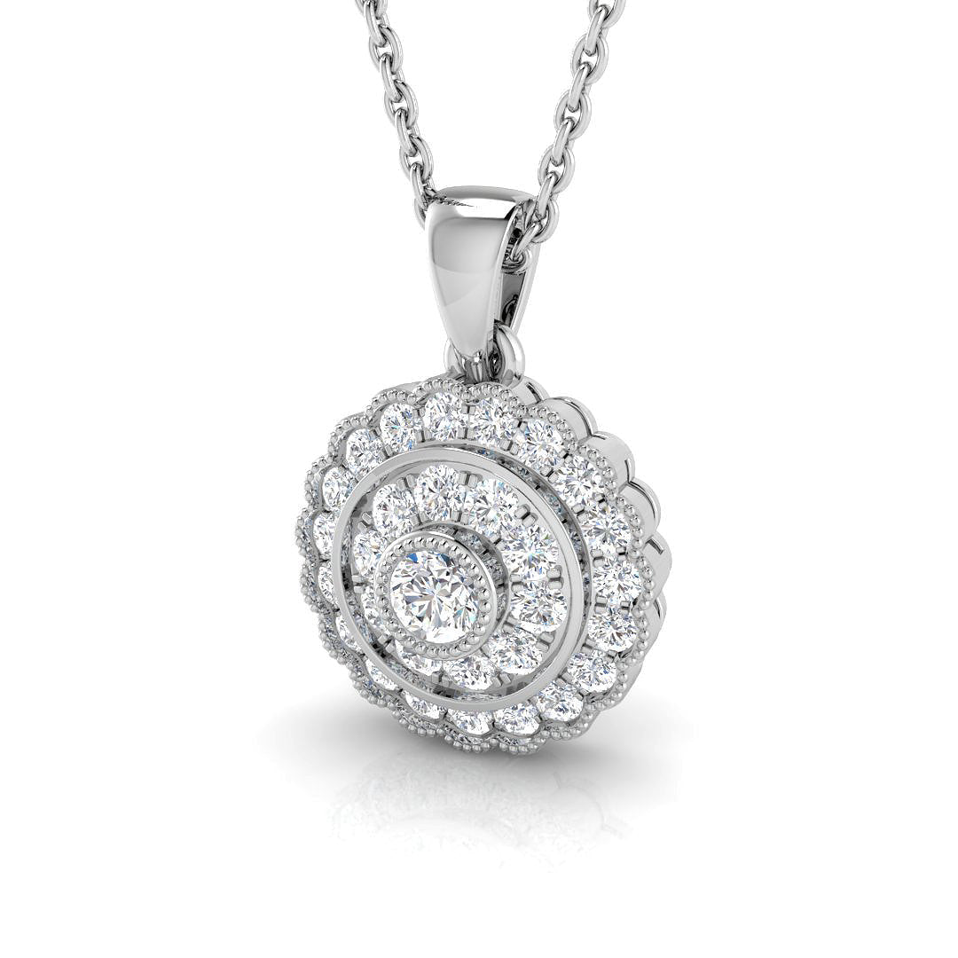 Hosta Vintage Pendant 0.33ct Diamond Gold (Without Chain ) in 10K/14K gold and platinum with certified lab-grown or natural diamonds